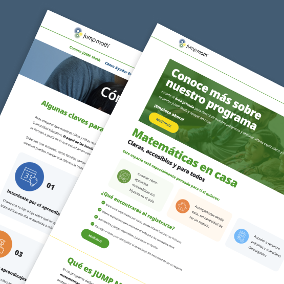 Jump Math Familias website